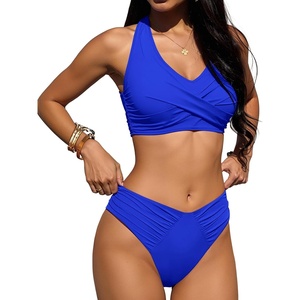 image:imageANRABESS Womens Bikini Sets Two Piece Swimsuits High Waisted Halter Twist Front Bathing Suit 2026 Summer Beach SwimwearRoyal Blue
