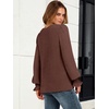 image:imageANRABESS Womens Business Casual Tops V Neck Puff Long Sleeve Shirts Dressy Office Work Blouse 2026 Fall Outfits ClothesCoffee