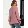 image:imageANRABESS Womens Business Casual Tops V Neck Puff Long Sleeve Shirts Dressy Office Work Blouse 2026 Fall Outfits ClothesDusty Rose