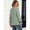 image:imageANRABESS Womens Business Casual Tops V Neck Puff Long Sleeve Shirts Dressy Office Work Blouse 2026 Fall Outfits ClothesLight Green