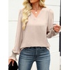 image:imageANRABESS Womens Business Casual Tops V Neck Puff Long Sleeve Shirts Dressy Office Work Blouse 2026 Fall Outfits ClothesParchment