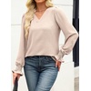 image:imageANRABESS Womens Business Casual Tops V Neck Puff Long Sleeve Shirts Dressy Office Work Blouse 2026 Fall Outfits ClothesParchment