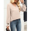 image:imageANRABESS Womens Business Casual Tops V Neck Puff Long Sleeve Shirts Dressy Office Work Blouse 2026 Fall Outfits ClothesParchment