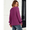 image:imageANRABESS Womens Business Casual Tops V Neck Puff Long Sleeve Shirts Dressy Office Work Blouse 2026 Fall Outfits ClothesPurple Red