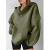 image:imageANRABESS Womens Oversized Hoodies V Neck Sweatshirts Fleece Long Sleeve Pullover Y2K Clothes 2026 Fall Trendy OutfitsArmy Green