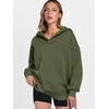 image:imageANRABESS Womens Oversized Hoodies V Neck Sweatshirts Fleece Long Sleeve Pullover Y2K Clothes 2026 Fall Trendy OutfitsArmy Green