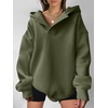 image:imageANRABESS Womens Oversized Hoodies V Neck Sweatshirts Fleece Long Sleeve Pullover Y2K Clothes 2026 Fall Trendy OutfitsArmy Green