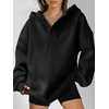 image:imageANRABESS Womens Oversized Hoodies V Neck Sweatshirts Fleece Long Sleeve Pullover Y2K Clothes 2026 Fall Trendy OutfitsBlack