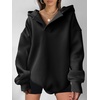 image:imageANRABESS Womens Oversized Hoodies V Neck Sweatshirts Fleece Long Sleeve Pullover Y2K Clothes 2026 Fall Trendy OutfitsBlack