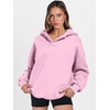 image:imageANRABESS Womens Oversized Hoodies V Neck Sweatshirts Fleece Long Sleeve Pullover Y2K Clothes 2026 Fall Trendy OutfitsBright Pink