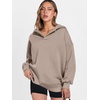 image:imageANRABESS Womens Oversized Hoodies V Neck Sweatshirts Fleece Long Sleeve Pullover Y2K Clothes 2026 Fall Trendy OutfitsCoffee Grey