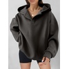 image:imageANRABESS Womens Oversized Hoodies V Neck Sweatshirts Fleece Long Sleeve Pullover Y2K Clothes 2026 Fall Trendy OutfitsDark Grey