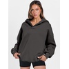 image:imageANRABESS Womens Oversized Hoodies V Neck Sweatshirts Fleece Long Sleeve Pullover Y2K Clothes 2026 Fall Trendy OutfitsDark Grey