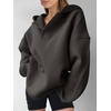image:imageANRABESS Womens Oversized Hoodies V Neck Sweatshirts Fleece Long Sleeve Pullover Y2K Clothes 2026 Fall Trendy OutfitsDark Grey