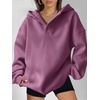 image:imageANRABESS Womens Oversized Hoodies V Neck Sweatshirts Fleece Long Sleeve Pullover Y2K Clothes 2026 Fall Trendy OutfitsDark Pink