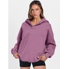image:imageANRABESS Womens Oversized Hoodies V Neck Sweatshirts Fleece Long Sleeve Pullover Y2K Clothes 2026 Fall Trendy OutfitsDark Pink