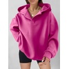 image:imageANRABESS Womens Oversized Hoodies V Neck Sweatshirts Fleece Long Sleeve Pullover Y2K Clothes 2026 Fall Trendy OutfitsHot Pink