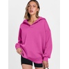 image:imageANRABESS Womens Oversized Hoodies V Neck Sweatshirts Fleece Long Sleeve Pullover Y2K Clothes 2026 Fall Trendy OutfitsHot Pink