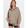 image:imageANRABESS Womens Oversized Hoodies V Neck Sweatshirts Fleece Long Sleeve Pullover Y2K Clothes 2026 Fall Trendy OutfitsKhaki Brown
