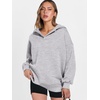 image:imageANRABESS Womens Oversized Hoodies V Neck Sweatshirts Fleece Long Sleeve Pullover Y2K Clothes 2026 Fall Trendy OutfitsLight Gray