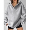 image:imageANRABESS Womens Oversized Hoodies V Neck Sweatshirts Fleece Long Sleeve Pullover Y2K Clothes 2026 Fall Trendy OutfitsLight Gray