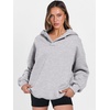 image:imageANRABESS Womens Oversized Hoodies V Neck Sweatshirts Fleece Long Sleeve Pullover Y2K Clothes 2026 Fall Trendy OutfitsLight Gray