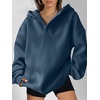 image:imageANRABESS Womens Oversized Hoodies V Neck Sweatshirts Fleece Long Sleeve Pullover Y2K Clothes 2026 Fall Trendy OutfitsNavy Blue