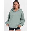 image:imageANRABESS Womens Oversized Hoodies V Neck Sweatshirts Fleece Long Sleeve Pullover Y2K Clothes 2026 Fall Trendy OutfitsSage Green