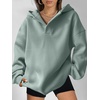 image:imageANRABESS Womens Oversized Hoodies V Neck Sweatshirts Fleece Long Sleeve Pullover Y2K Clothes 2026 Fall Trendy OutfitsSage Green