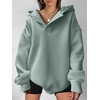 image:imageANRABESS Womens Oversized Hoodies V Neck Sweatshirts Fleece Long Sleeve Pullover Y2K Clothes 2026 Fall Trendy OutfitsSage Green