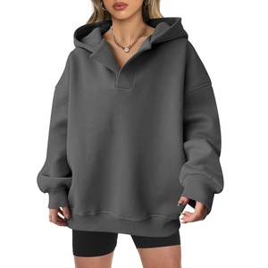 image:imageANRABESS Womens Oversized Hoodies V Neck Sweatshirts Fleece Long Sleeve Pullover Y2K Clothes 2026 Fall Trendy OutfitsDeep Grey