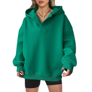 image:imageANRABESS Womens Oversized Hoodies V Neck Sweatshirts Fleece Long Sleeve Pullover Y2K Clothes 2026 Fall Trendy OutfitsGreen