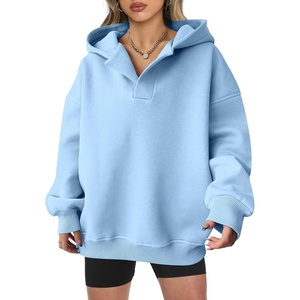 image:imageANRABESS Womens Oversized Hoodies V Neck Sweatshirts Fleece Long Sleeve Pullover Y2K Clothes 2026 Fall Trendy OutfitsLight Blue