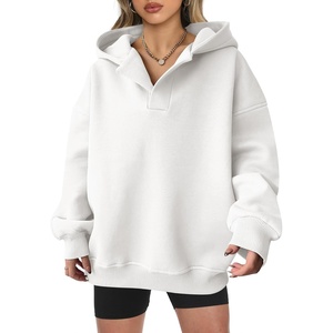 image:imageANRABESS Womens Oversized Hoodies V Neck Sweatshirts Fleece Long Sleeve Pullover Y2K Clothes 2026 Fall Trendy OutfitsWhite