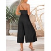 image:imageANRABESS Womens Summer Straps One Shoulder High Waist Dressy Casual Wide Leg Linen Jumpsuit Romper Beach Travel OutfitsBlack