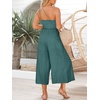 image:imageANRABESS Womens Summer Straps One Shoulder High Waist Dressy Casual Wide Leg Linen Jumpsuit Romper Beach Travel OutfitsBlue