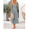 image:imageANRABESS Womens Summer Straps One Shoulder High Waist Dressy Casual Wide Leg Linen Jumpsuit Romper Beach Travel OutfitsGray