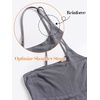 image:imageANRABESS Womens Summer Straps One Shoulder High Waist Dressy Casual Wide Leg Linen Jumpsuit Romper Beach Travel OutfitsKahki