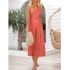 image:imageANRABESS Womens Summer Straps One Shoulder High Waist Dressy Casual Wide Leg Linen Jumpsuit Romper Beach Travel OutfitsPeach