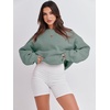 image:imageANRABESS Womens Sweatshirts Crewneck Fleece Oversized Pullover Sweater Spring Winter Cute Tops Teen Girls Preppy Clothes 2026Sage Green