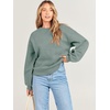 image:imageANRABESS Womens Sweatshirts Crewneck Fleece Oversized Pullover Sweater Spring Winter Cute Tops Teen Girls Preppy Clothes 2026Sage Green