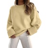 image:imageANRABESS Womens Oversized Sweaters 2026 Long Sleeve Fuzzy Knit Casual Chunky Pullover Sweater Fall Outfits ClothesBeige Yellow