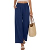image:imageANRABESS Womens Palazzo PantsWide Leg Cropped Elastic High WaistedFlowy Lightweight AirySummer Casual for Beach VacationNavy Blue