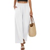 image:imageANRABESS Womens Palazzo PantsWide Leg Cropped Elastic High WaistedFlowy Lightweight AirySummer Casual for Beach VacationWhite