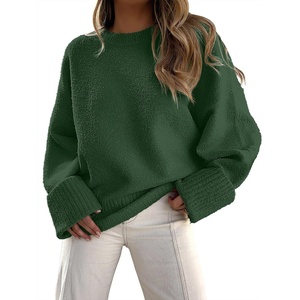 image:imageANRABESS Womens Oversized Sweaters 2026 Long Sleeve Fuzzy Knit Casual Chunky Pullover Sweater Fall Outfits ClothesArmy Green
