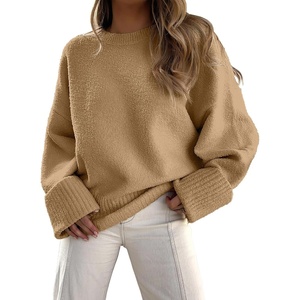 image:imageANRABESS Womens Oversized Sweaters 2026 Long Sleeve Fuzzy Knit Casual Chunky Pullover Sweater Fall Outfits ClothesYellow Brown