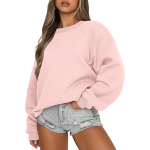 image:imageANRABESS Womens Sweatshirts Crewneck Fleece Oversized Pullover Sweater Spring Winter Cute Tops Teen Girls Preppy Clothes 2026Light Pink