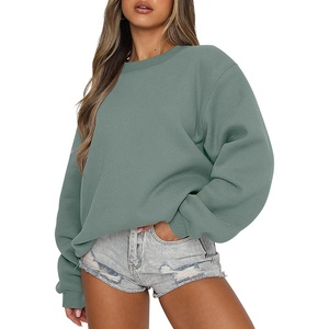 image:imageANRABESS Womens Sweatshirts Crewneck Fleece Oversized Pullover Sweater Spring Winter Cute Tops Teen Girls Preppy Clothes 2026Sage Green