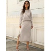 image:imageANRABESS 2 Piece Skirts Sets For Women Fall Fashion 2026 Striped Sweater Midi Dress Knit Lounge Travel Outfits Winter ClothesAlmond White