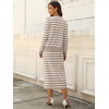 image:imageANRABESS 2 Piece Skirts Sets For Women Fall Fashion 2026 Striped Sweater Midi Dress Knit Lounge Travel Outfits Winter ClothesAlmond White